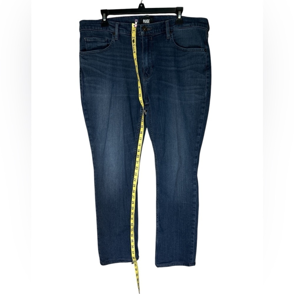 PAIGE Federal Blakely Blue Straight Jeans with Subtle Fading Sz 38 - Picture 7 of 7